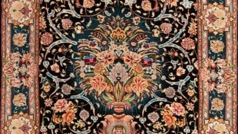 تصویر 3 از فرش ابریشمی ایرانی براق و درخشان